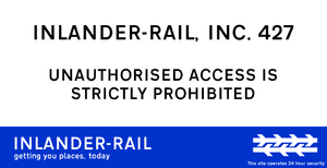 Inlander Rail example sign showcasing logo